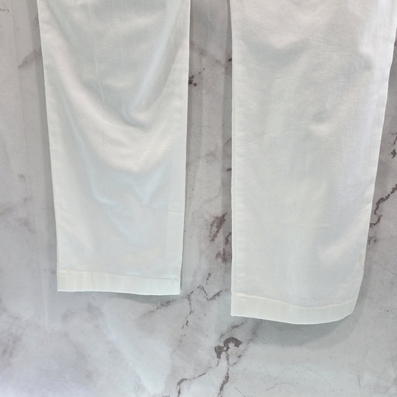 Garnet Hill Pants Women 6 White Chino High Rise Crop Short Pima Ankle - Picture 8 of 13